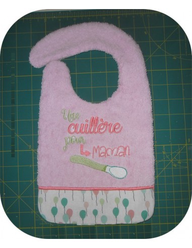 machine embroidery design  Bib ITH a spoon for dad