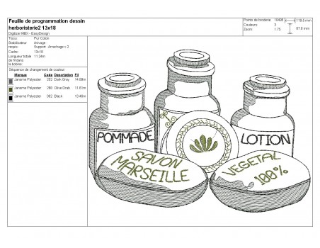 embroidery design bottles parfum