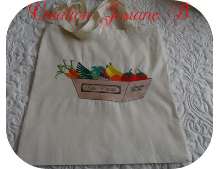 Motif de broderie machine panier de fruits et légumes