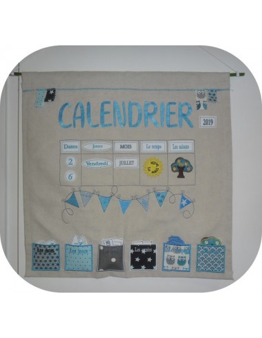 Motif de broderie machine pack calendrier évolutif  ITH