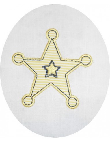 Motif de broderie étoile de shérif