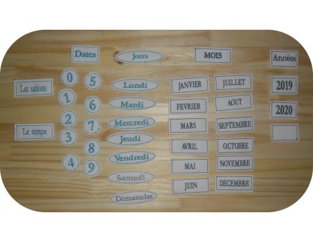 Motif de broderie machine pack calendrier évolutif  ITH