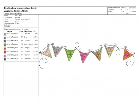 Instant download machine embroidery garland of flags