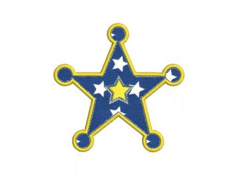 Motif de broderie étoile de shérif
