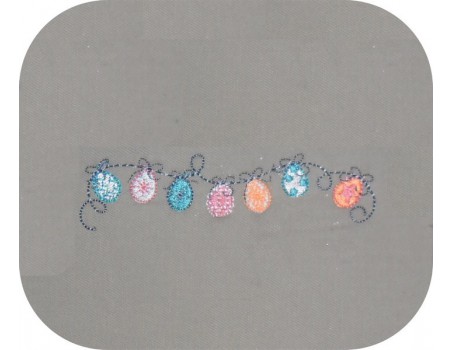 Motif de broderie machine guirlande d'oeufs multicolores