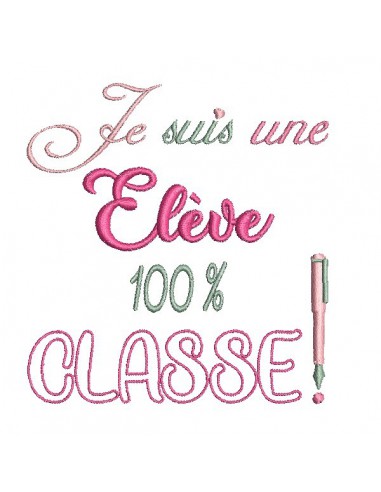 Motif de broderie une élève classe