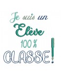 Motif de broderie un élève classe