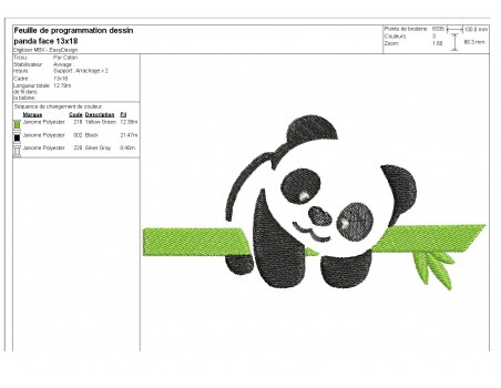 embroidery design  panda on a branch