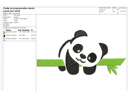 embroidery design  panda on a branch