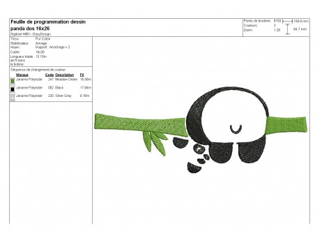 embroidery design front panda