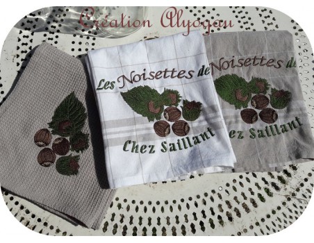 Motif de broderie machine  noisettes