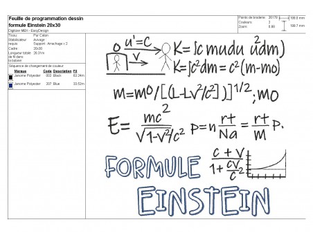 Embroidery design  formula einstein