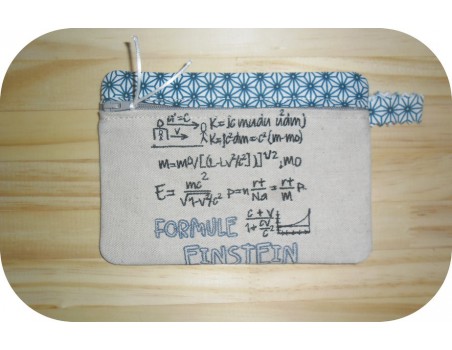 Motif de broderie machine ITH trousse formule einstein