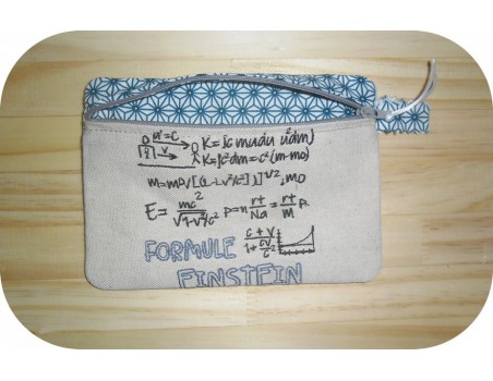 Motif de broderie machine ITH trousse formule einstein