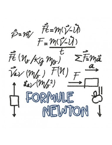 Motif de broderie machine formule  Newton