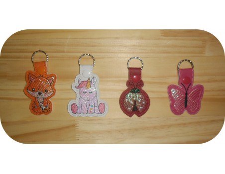 machine embroidery design ladybug mylar keychains ith