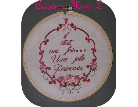 Embroidery design ovale frame  redwork amandine