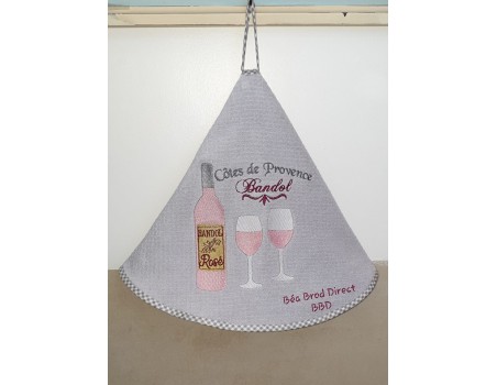 Motif de broderie machine  vin rosé de Provence