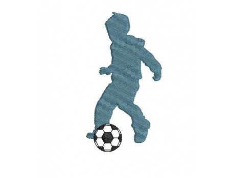 Motif de broderie silhouette footballeur