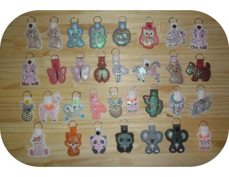 machine embroidery design lama mylar keychains ith