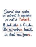 Embroidery design infinitive verbs