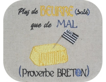 Motif de broderie machine beurre salé de Bretagne