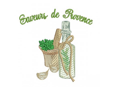 Motif de broderie machine  saveurs de Provence