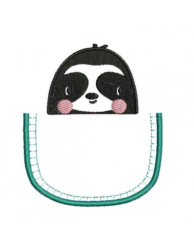 machine embroidery design  bib tie pacifier Sloth