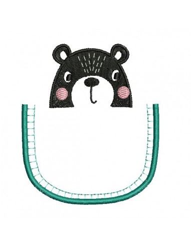 machine embroidery design bear