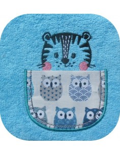 Motif de broderie machine pack 7 animaux dans la poche
