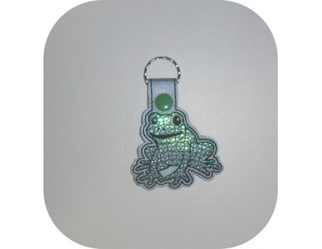 machine embroidery design frog mylar keychains ith