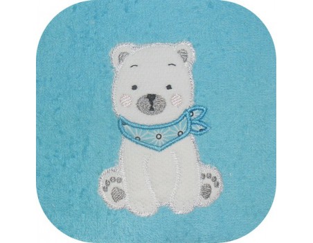 Motif de broderie machine ourson appliqué