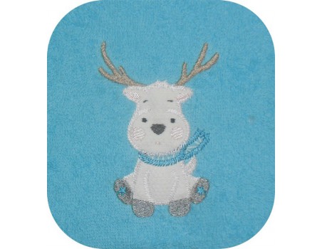 Motif de broderie machine cerf appliqué