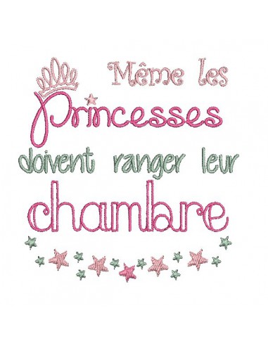 Motif de broderie machine princesse chambre