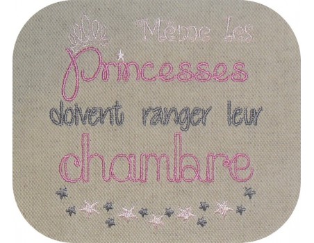 Embroidery design frame  princess