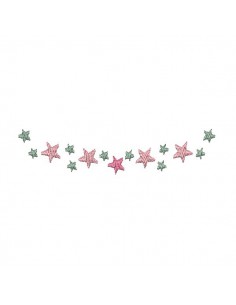 Motif de broderie machine baguette guirlande étoiles