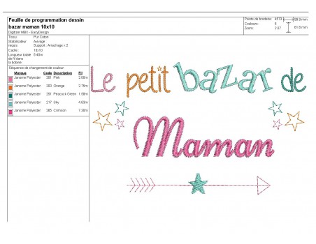 Motif de broderie  bazar de maman