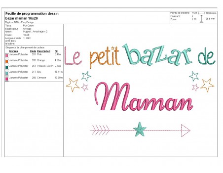 Motif de broderie  bazar de maman