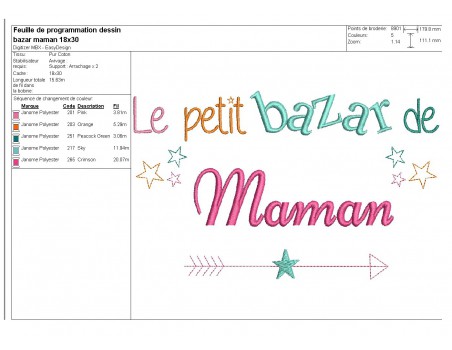 Motif de broderie  bazar de maman