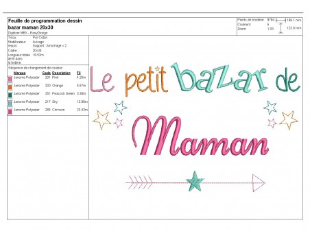 Motif de broderie  bazar de maman