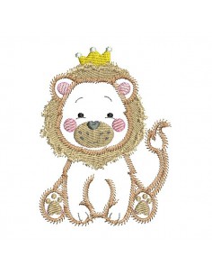 embroidery design machine little lion applique