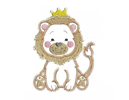 embroidery design machine little lion applique