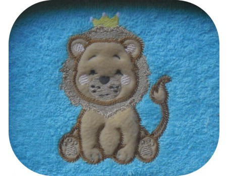 Motif de broderie machine lion appliqué