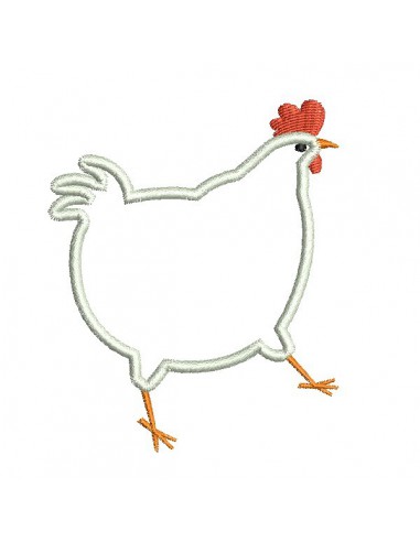 Instant download machine embroidery Hen applique