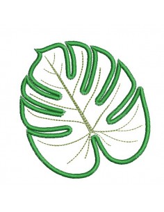 Motif de broderie machine feuille de monstera  en appliqué