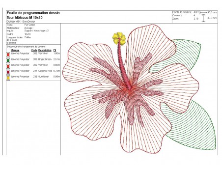 machine embroidery design hibiscus flower mylar keychains ith