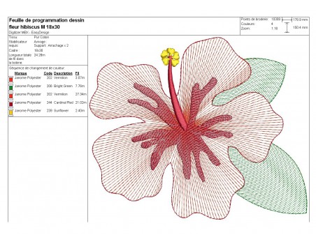 machine embroidery design hibiscus flower mylar keychains ith