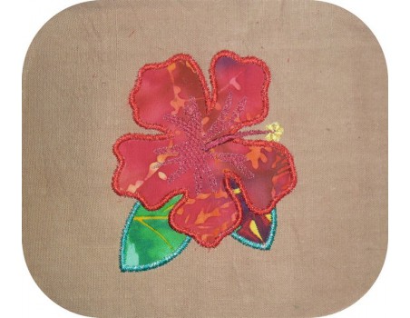 machine embroidery design hibiscus flower mylar