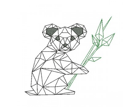 Instant download machine embroidery design panda