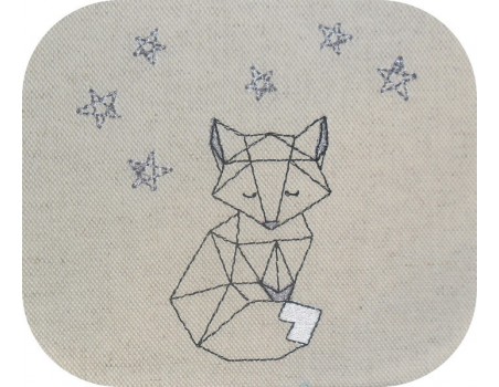 Motif de broderie machine renard origami